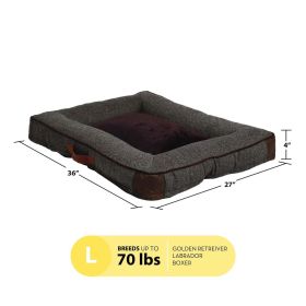 Large Comfort Orthopedic Bolster-Style Dog & Cat Bed - Brown