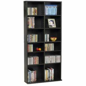 25"x54" Oskar Adjustable Wood Media Storage Shelf Bookcase (228 DVDs, 464 CDs), Espresso