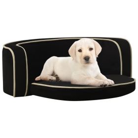 Foldable Dog Sofa Black 28.7"x26.4"x10.2" Plush Washable Cushion - Black