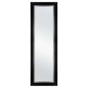 Over-The-Door Mirror, Black With Pewter, 17" X 53" - Black With Pewter