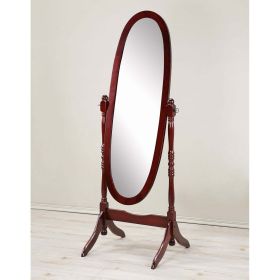 Traditional Queen Anna Style Floor Cheval Mirror - Cherry