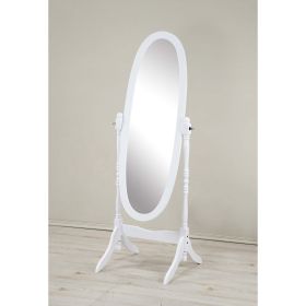 Traditional Queen Anna Style Floor Cheval Mirror - White