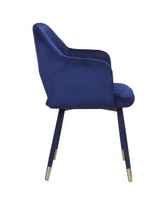 Applewood Accent Chair; Ocean Blue Velvet & Gold - 59852