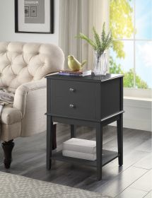 WOODEEM White Nightstand Bedrooms;  Large End Table for Living Room;  Bed Side Table with Drawers - Black