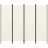 4-Panel Room Divider Cream White 78.7"x70.9" - White