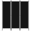 3-Panel Room Divider Black 59.1"x70.9" - Black