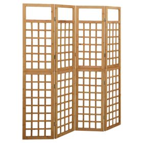 4-Panel Room Divider/Trellis Solid Fir Wood 63.4"x70.9" - Brown