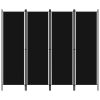 4-Panel Room Divider Black 78.7"x70.9" - Black