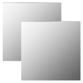Wall Mirrors 2 pcs 15.7"x15.7" Square Glass - Silver