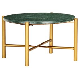 Coffee Table Green 23.6"x23.6"x13.8" Real Stone with Marble Texture - Green