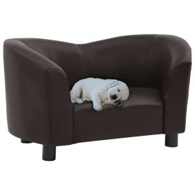 Dog Sofa Brown 26.4"x16.1"x15.4" Faux Leather - Brown
