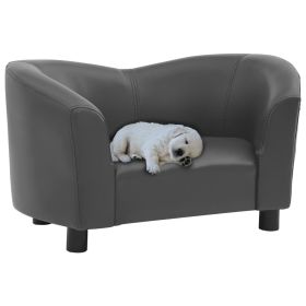 Dog Sofa Gray 26.4"x16.1"x15.4" Faux Leather - Grey