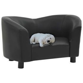 Dog Sofa Black 26.4"x16.1"x15.4" Faux Leather - Black