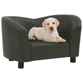 Dog Sofa Dark Gray 26.4"x16.1"x15.4" Faux Leather - Grey