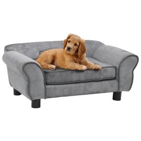 Dog Sofa Gray 28.3"x17.7"x11.8" Plush - Grey