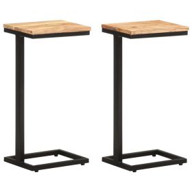 Side Tables 2 pcs 12.4"x9.6"x25.4" Solid Acacia Wood - Brown