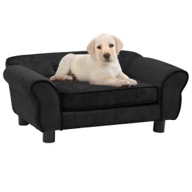 Dog Sofa Black 28.3"x17.7"x11.8" Plush - Black