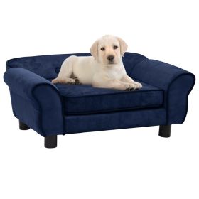Dog Sofa Blue 28.3"x17.7"x11.8" Plush - Blue