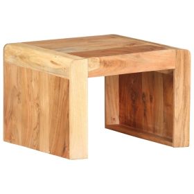 Side Table 16.9"x15.7"x11.8" Solid Acacia Wood - Brown