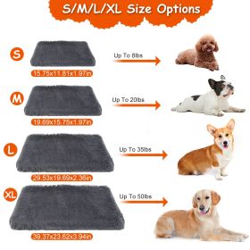 Dog Bed Soft Plush Cushion Cozy Warm Pet Crate Mat Dog Carpet Mattress with Long Plush for S M Dogs - XL