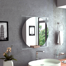 Acantha Mirror; With Sandblasting Borders; Square Shape - Clear