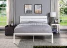 Contemporary Queen Bed 1pc Casual Style White Metal Bed Bedroom Furniture - as pic