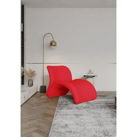 Manhattan Comfort Rosebud Red Wool Blend Accent Chair - Default Title