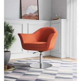 Manhattan Comfort Voyager Orange and Brushed Metal Woven Swivel Adjustable Accent Chair - Default Title