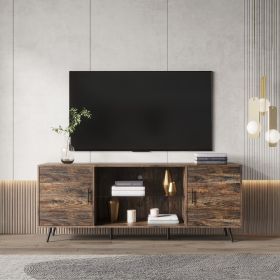 TV Stand Mid-Century Wood Modern Entertainment Center Adjustable Storage Cabinet TV Console for Living Room - pic