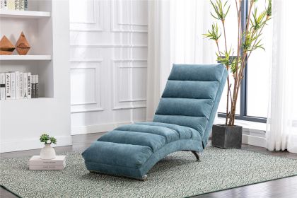 COOLMORE Linen Chaise Lounge Indoor Chair; Modern Long Lounger for Office or Living Room - pic