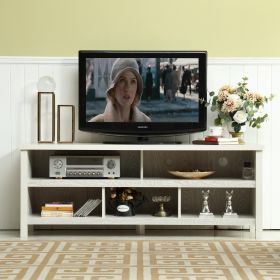 58&quot; Wood TV Stand Console - White Wash - as pic