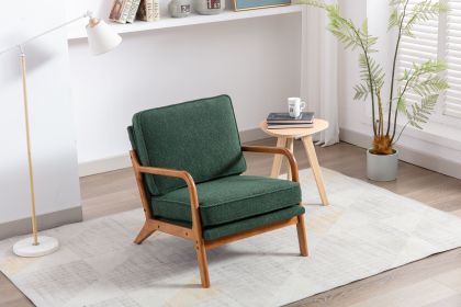 Wood Frame Armchair;  Modern Accent Chair Lounge Chair for Living Room - Emerald