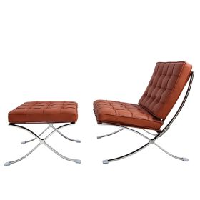 TENGYE furniture Barcelona chair with ottoman - Brown