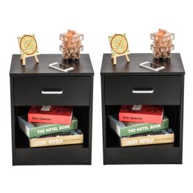 2pcs Night Stands with Drawer XH - Black