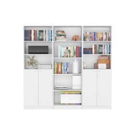 Salina 3 Piece Living Room Set with 3 Bookcases, White - as Pic