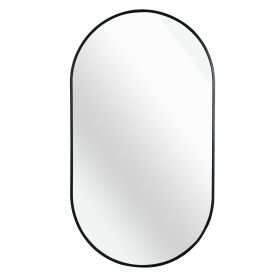 Black 20*33IN Pill Shaped Mirror - as Pic