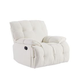 360 Degree Swivel Fabric Single Sofa Heavy Duty Reclining Chair for Living Room, Cream - as Pic