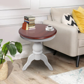 Decorative Table, Elegant Tray Accent End table, 25" x 20.5" x 20.5" - White