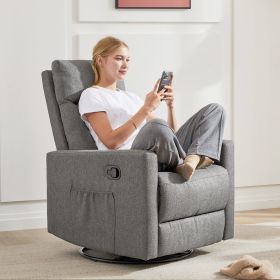 Manual Recliner Chair Winback Single Sofa,Grey - as Pic