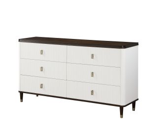 ACME Carena Dresser w/Jewelry Tray, White & Brown Finish BD02030 - as Pic