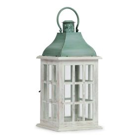 Noble House Scio Small Coastal Solid Candle Lantern Holders, Green - Noble House