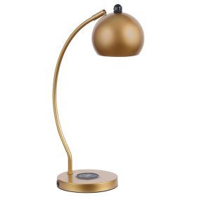Gold Dome Shade Table Lamp with Curved Neck - as Pic