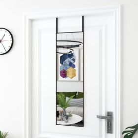 Door Mirror Black 11.8"x39.4" Glass and Aluminum - Black