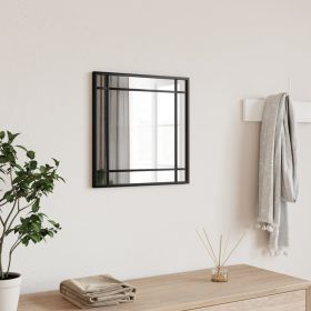 Wall Mirror Black 15.7"x15.7" Square Iron - Black