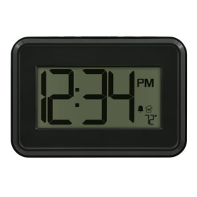 Mainstays 7.15" x 0.85" Digital Black Desk Alarm Clock with Timer, W80000 - Mainstays