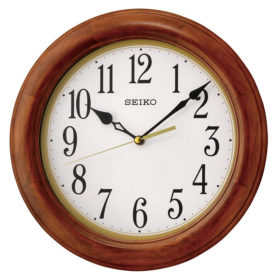 Seiko 12" Light Brown Wall Clock, Round, Traditional, Analog, Quartz QXA522BLH - Seiko