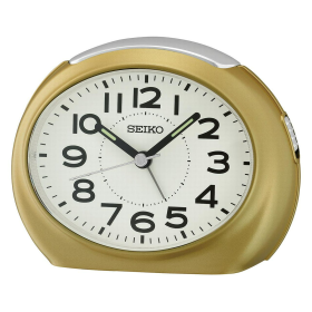Seiko Tokai Bedside Alarm Clock, Metallic Gold Traditional Quartz Analog QHE193GLH - Seiko