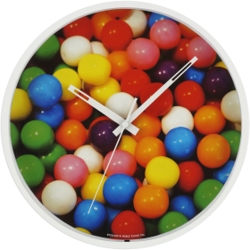 Mainstays 11.5" Round Photo Realistic Multi-Colored Gumball Analog Wall Clock with Quartz Movement - Mainstays