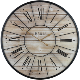 Sorbus Oversized Clock: Roman Numerals, French Paris Farmhouse Décor, 24' Round - Sorbus