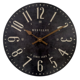Vintage 15.5" MDF Analog Quartz Accurate Black Wall Clock by Westclox - Westclox